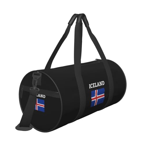 Flag of Iceland Convertible Garment Bag with Shoulder Strap, Carry on Garment Duffel Bag for Men Women - Rolling Foldable for Travel Luggage Bags (Black)4