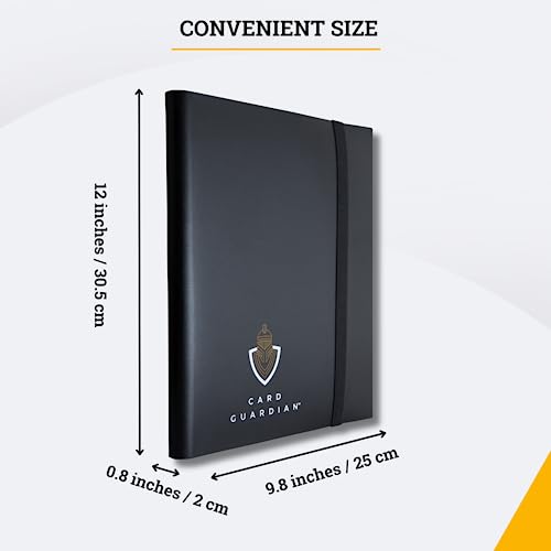 Card Guardian - 9 Pocket Trading Card Album 360 Side Loading Pocket Binder For Trading Card Games Tcg (Black) Compatible With Pokemon Card Binder Yugioh Cards Mtg Binder Sports Card Binder #TOP4