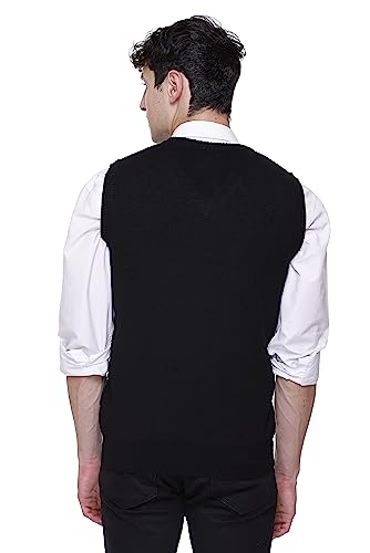 Woolen V Neck Sleeveless Half Sweater for Man Winter Pullover