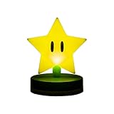 Paladone Mario Super Star 3D Icon BDP | Offiziell lizenziertes Nintendo Sammlerstück | Einzigartige Geschenkidee | Helles Nachtlicht oder Schreibtischlampe | Batteriebetrieben durch 2 x AAA, Gelb
