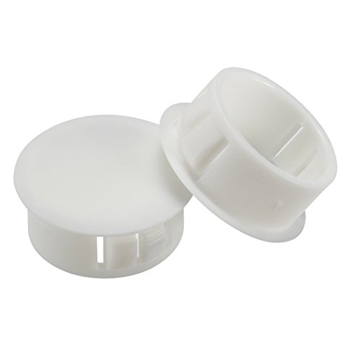 Image of uxcell Hold Plugs,20pcs 24.7mm x 11.4mm White Nylon Round Snap Locking Panel Hole Cover