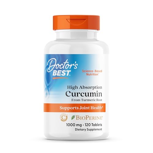 Doctors Best Curcumin From Turmeric Root with C3 Complex & BioPerine Benefit the Joints by Helping to Neutralize Free Radicals Non-GMO Gluten Free Soy Free Joint Support 1000 mg 120 Tablets