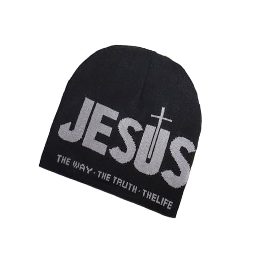 SofZenrM Knitted Y2k Beanie Graphic Beanie Warm Winter Skull Cap Gothic Y2k Accessories for Men Women (Black#3)