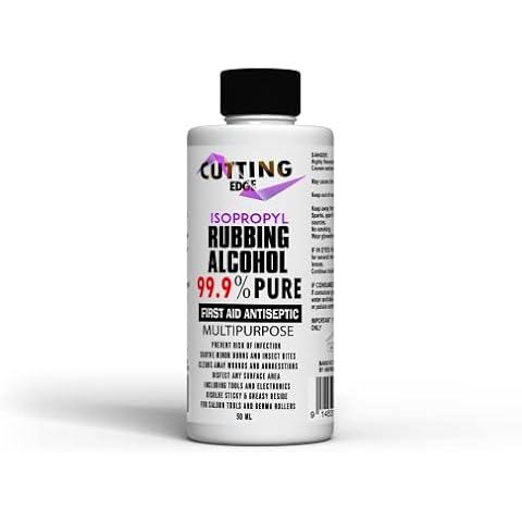 Isopropyl Rubbing Alcohol 99.9% Multipurpose First Aid Antiseptic Infection Preventor Massaging & Sponge Baths & All Over Cleaner Disinfectant (50ML with Cap) Cover