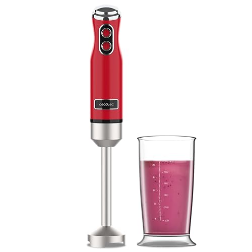 Cecotec Handmixer Retro Power RetroRed 1200MAX. 1200W Maximale Leistung, 4-Klingen-Messer mit...
