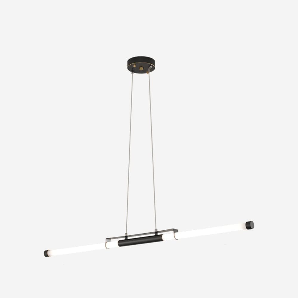 Lustre long tout en cuivre de 120 cm sombre avec éclairage LED dimmable