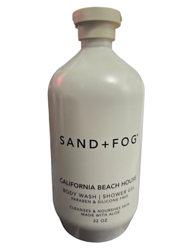 SAND and FOG CALIFORNIA BEACH HOUSE Aloe Nourishing & Cleansing BODY WASH/Shower Gel Paraben & Silicone Free Made with Aloe Moisturizing 32 OZ