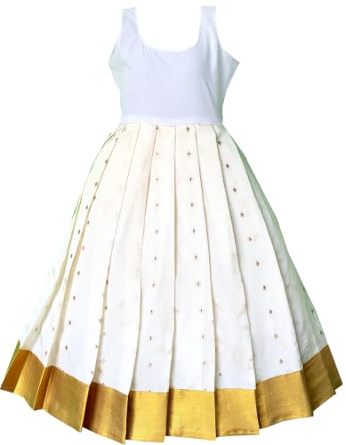 Image of Girl's Silk Readymade Traditional Lehenga Choli with-KERALP PATTU 4 colour