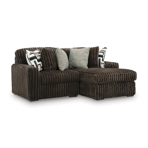 Image of Signature Design by Ashley 2-Piece Sectional Couch with Chaise, Chocolate