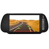 7" Coche Auto Monitor En-Espejo LCD Pantalla HD 800x480, 12V-24V Universal para Camión Espejo Montar Clip 2 RCA Entrada para Reserva Cámara/Trasero Vista/DVD /Medios Jugador
