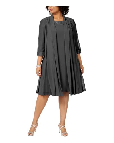 Mother of Bride Dress Suits Plus Size Half Sleeve 2 Piece Chiffon dresssuit Formal Wedding Guest Outfit