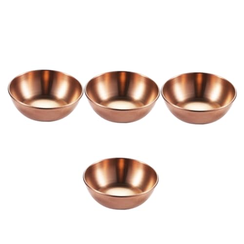 OFFSCH 4Pcs Stainless Steel Sauce Dishes Versatile Spice and Condiment Bowls for Home and Restaurant Use Easy to Clean Appetizer Serving Plates