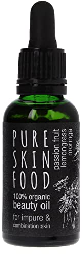 Bio Beauty Öl für unreine Haut und Mischhaut von PURE SKIN FOOD | hilft bei Unreinheiten & Mitessern | für einen verfeinerten, klaren Teint | 100 % bio-zertifizierte Inhaltsstoffe & vegan | 30 ml Cover