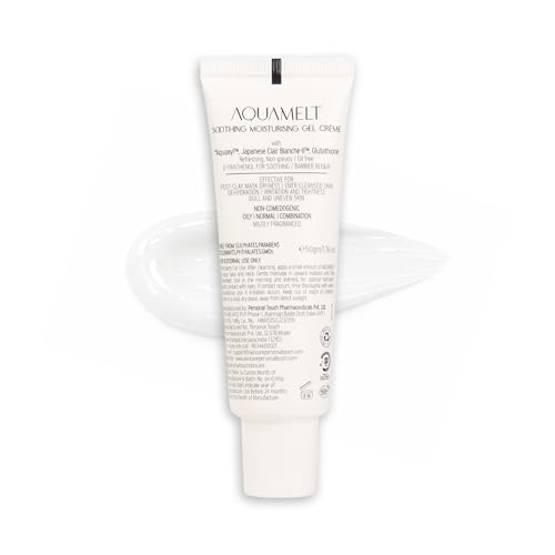 Image of Personal Touch Aquamelt Daily Moisturizer & Post-Treatment Soothing Gel 50 g | Oil-Free Hydrating Face Gel with Glutathione & D-Panthenol for After Laser Waxing Shaving | Skin Barrier Repair & Pore Care
