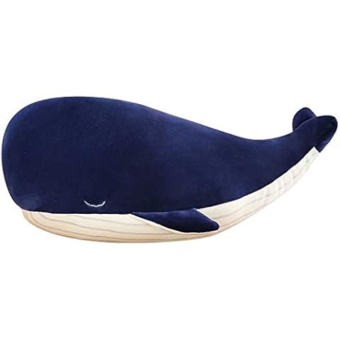 MUPI Whale Stuffed Animal 4 Size Down Cotton Soft Simulation Big Blue Whale Dolphin Doll Toy Cushion Pillow Whale Plus (26 Inch) Cover