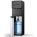 EUHOMY Self Cleaning Bottom Load Water Dispenser, Hot Cold Warm Water Cooler with Child Safety Lock & LED Indicator, Water Dispenser for Home Office Apartment, Black