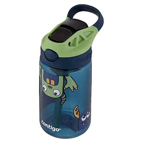 Image of Contigo Kids Straw Water Bottle with AUTOSPOUT Lid 14oz Monsters