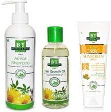 bt arnica shampoo 250ml +growth oil 200ml+bt sun expert cream 100ml