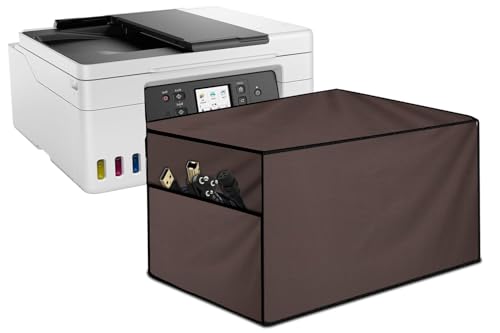 The Furnishing Tree Polyester Waterproof & Dustproof Printer Cover – Compatible with MAXIFY MegaTank Canon GX6070 Printers, Coffee , Dimensions in DxWxH - ( 40x42x26 CM)