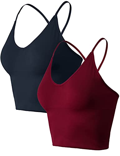Produktfoto von TL Damen Longline Bügelloser Sport-BH – mittlere Unterstützung, gepolstert, bauchfrei, Cami, Workout, Yoga-Tops, Set&hellip;