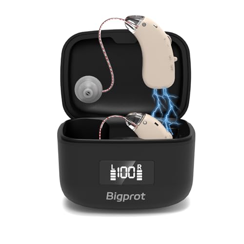 Bigprot OTC Hearing Aids for Seniors, 2026 Rechargeable Digital Sound Amplifier with Noise Cancelling for Adults, Lightweight Beginner-Friendly Hearing Aids for People Hard of Hearing (Black)