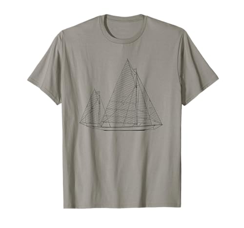 Barca a vela Yawl Rig Nautical Sketch - Vela Maglietta