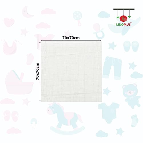 Linomus Muslin Squares- Pack of 6 (70 x 70 cm), Soft - Image 2