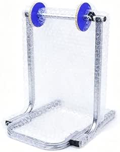 Heavy Duty Bubble Wrap Dispenser, Adjustable Manual Packing Rack for Rolls, Steel Stand for Warehouse Shipping and Ecommerce