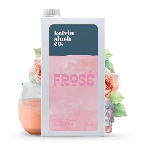 Kelvin Slush Co. – Frosé Organic Frozen Cocktail & Slush Mix – Award-Winning Slush Machine & Blender Mix - 32 oz Cartons (Pack of 6)