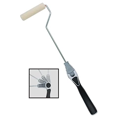 ROLLINGDOG 4 Inch Long Radiator Paint Roller with Adjustable Long Frame, Mini Velour Roller for Painting Behind Radiator, Wall and Ceiling Cover