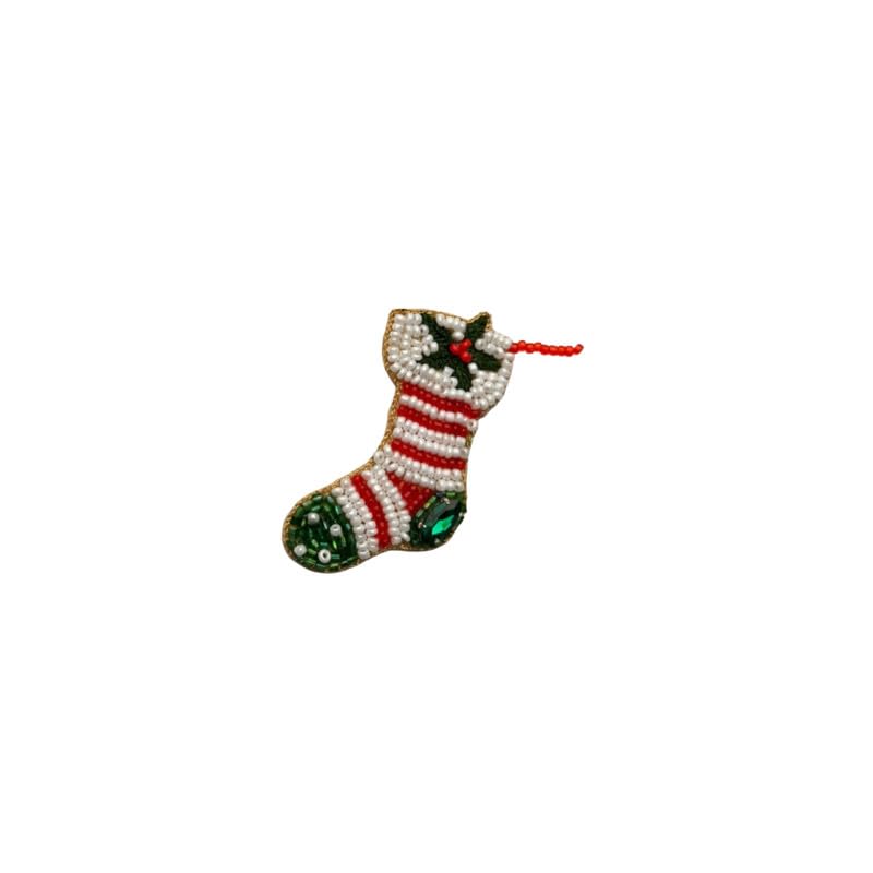 abeo Handmade Beaded Christmas Stocking Brooch-picture-5