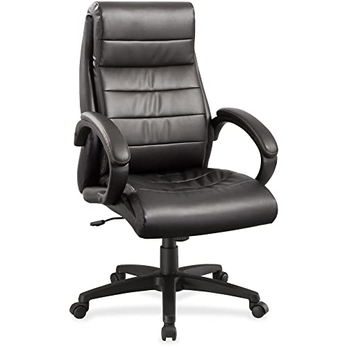 Lorell Deluxe High-Back Black Leather Chair