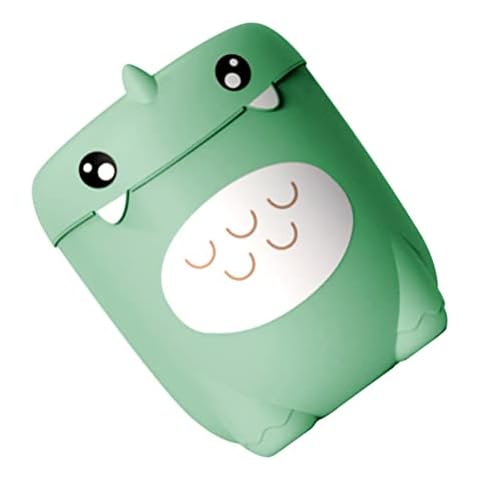 HOMSFOU Dinosaur Trash Can Cartoon Dino Decorative Waterproof Wastebasket Garbage Container Bin for Childrens Bedroom Kids Room Bathroom Kitchen Home Office Dino Birthday Party Light Green Cover
