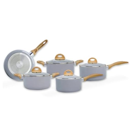 Brinox - Jogo de Panelas Ceramic Life 5 Peças Smart Plus com Fundo de Indução - Cinza Wooden