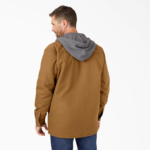 Image of Dickies Men's Fleece Hooded Duck Shirt Jacket With Hydroshield