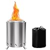 7 stove tabletop fire pit with stand 6577 smokeless outdoor table top firepit removable ash pan stainless steel mini patio bonfire woodpellet fueled compact campingpatio heatersilver  urban country home decor