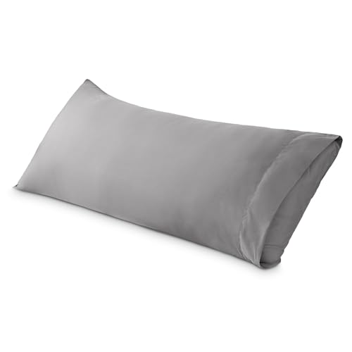 Image of Bare Home Microfiber Body Pillow Cover - Ultra Soft & Cooling - Double Brushed - Envelope Closure - Easy Care (21''x54'' Body Pillow Cover, Light Grey)