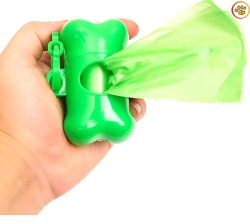 Image of Dog 3 Roll 45 Bags with Bone Shape Dog Poop Bag Dispenser Extra Thick and Strong | Leak Proof Poop Bags for Dogs | Plastic Waste Pick Up Biodegradable | Dog Potty Picker Bag | Waste Bag