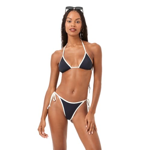 L*Space Levy Bikini Bottom for Women, Bitsy Coverage, Low Rise Bottom, Adjustable Side Tie, Featuring Color Block Fabric