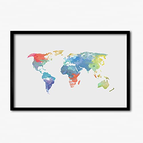 Cadre photo 60x40 cm avec affiche carte du monde Tulup en bois MDF