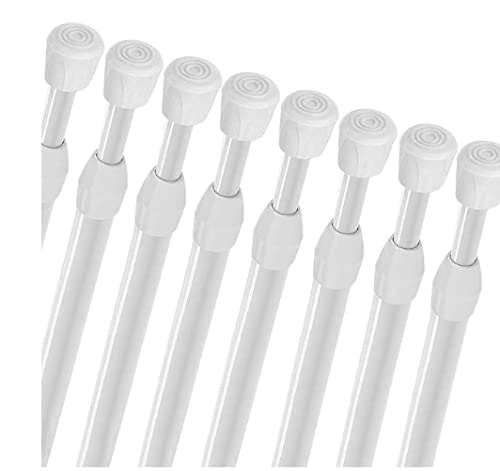 Tension Rods 28 To 48 Inches 8 Pack,Tension Curtain Rod,Spring Tension Rods,Adjustable Extension Spring Rods Closet Rod For Windows,Kitchen, Bathroom,Cupboard,Wardrobe(White) #TOP1