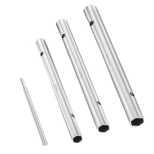 Pavlleen Juego de 4 Llaves de Tubo con Varilla Giratoria,8-9,10-11,12-13mm,Llaves Tubulares para Grifo,Juego de Montaje de Acero para Herramientas,Pasador Giratorio,Instalación Bajo Fregadero ZYT186