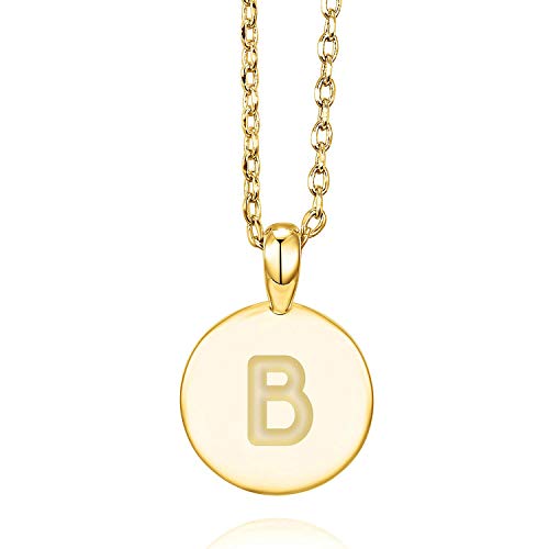 PAVOI 14K Yellow Gold Plated Letter Necklace for Women | Gold Initial Necklace for Girls | Letter B