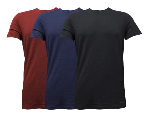 Columbia Men's Tri Blend Performance Tee 3 Pair, Black/Port Royale/India Ink Heather