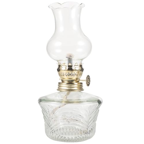 jojofuny Lámpara de Queroseno Vintage de Vidrio Retro para Iluminación Interior, Fácil de Usar y Limpiar, Adecuada para Dormitorios y Ambiente