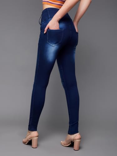 Image of Miss Chase Women's Skinny High Rise Regular /Cropped Length Stretchable Denim Jeans