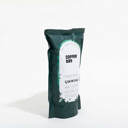 Image of Cafe Coffee Day-| Unwind(80% Coffee & 20% Chicory) | 200 Gm | Medium To Dark Roast | South Indian Filter Coffee Powder Bag | Fresh From Chikmagalur Factory
