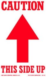 Pratt DLSCL515 Caution/This Side Up Label, 3" Length, 5" Width, Red/White (Pack of 500)