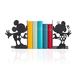 Mickey and Minnie Bookends, Cartoon Characters Book end, Mouse Figures Bookend, Decorative Comics Metal Bookends, Cartoon Themed Book Supports for Kids, Mr and Mrs Mouse Book Ends, Gift for Kids