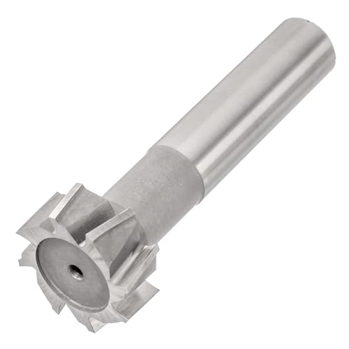 HALLMERS HSS T Slot Milling Cutter 12mm Blade Height 30mm Cutting Diameter 8 Flute Woodruff Tip Tipped Head 16mm Shank, for Moulding Steel Carbon Iron Alloy, End Mill Router Drill Bit Metalwork Tool